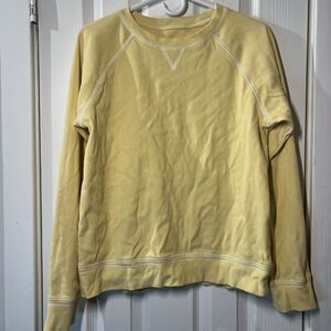 Eddie Bauer Women’s M Soft Yellow Crew Sweatshirt Pullover Comfortable Top